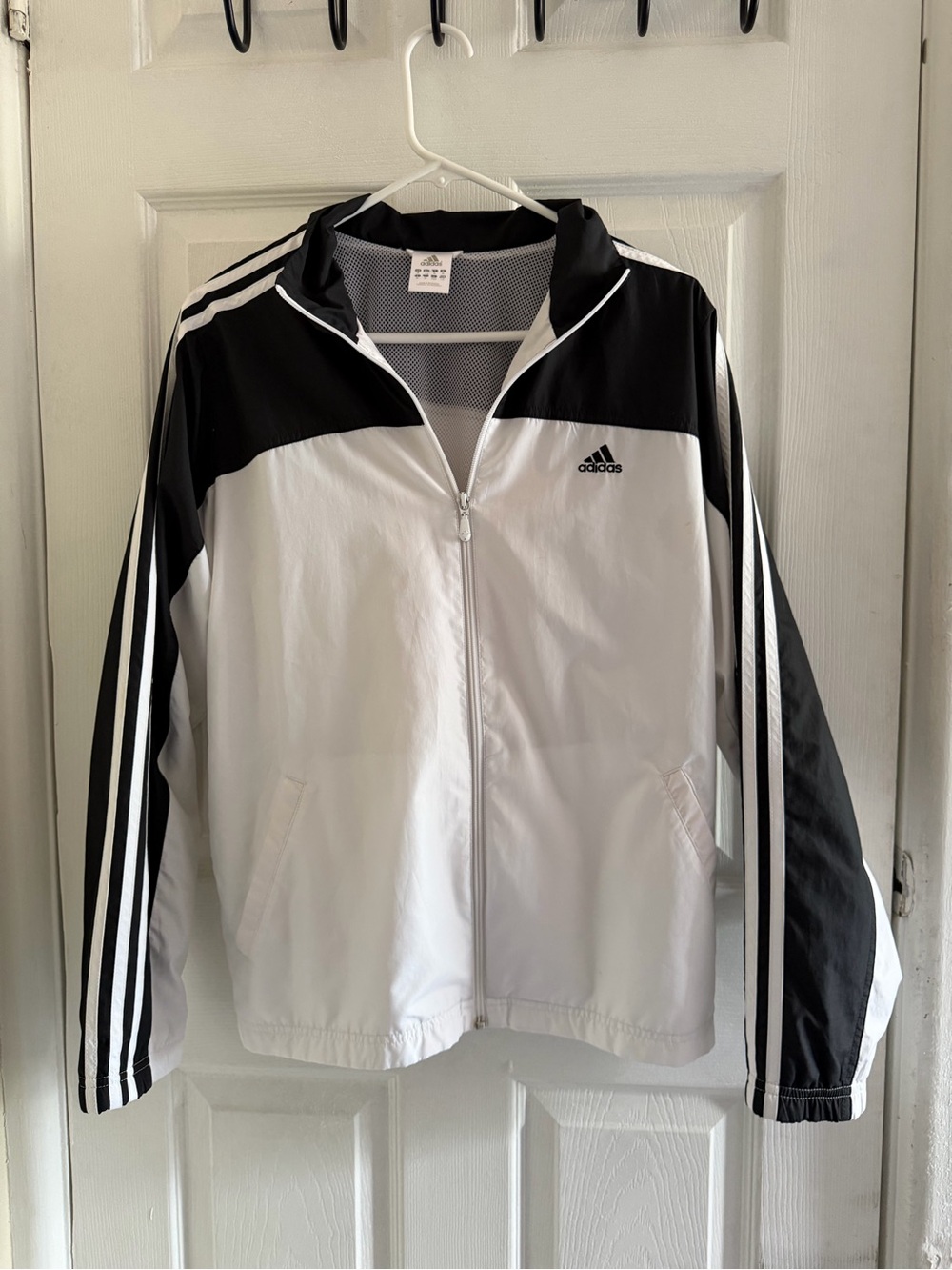 adidas White and Black Lightweight Track Jacket